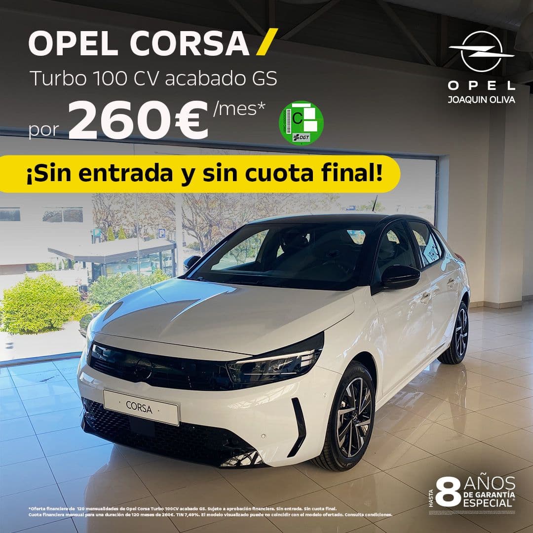 ¡Estrena tu Opel Corsa GS sin entrada y sin cuota final!